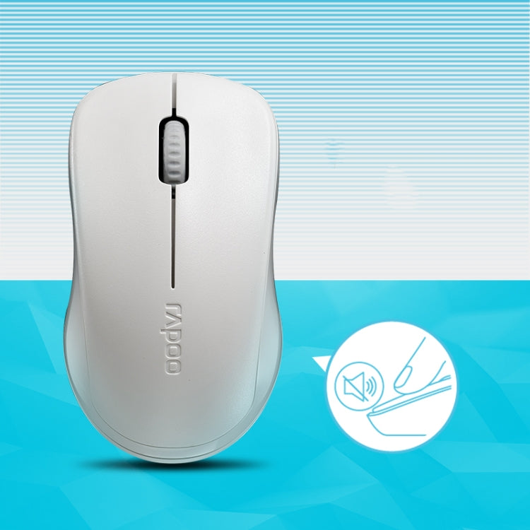 Rapoo1680 2.4GHz 1000 DPI 3 Buttons Business Office Desktop Computer Notebook Mute Portable Power Saving Wireless Mouse(White) - free shipping - PMC Jewellery - Order now!