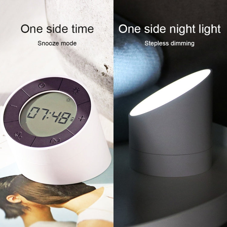 Simple Home Creative Multi-function Charging Stepless Dimming Alarm Clock Night Light(White) - Alarm Clocks by PMc TechLife | Online Shopping South Africa | PMc TechLife | Buy Now Pay Later Mobicred