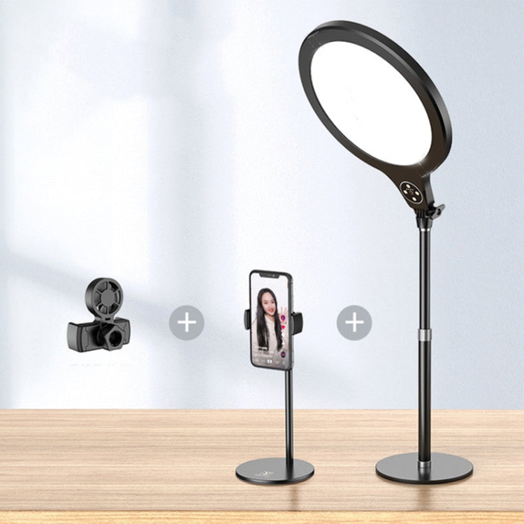 10 inch 26cm Live Broadcast Photography Desktop Beauty Fill Light Bracket, Style:Medium Version+Cooling Bracket(Black) - free shipping - PMC Jewellery - Order now!