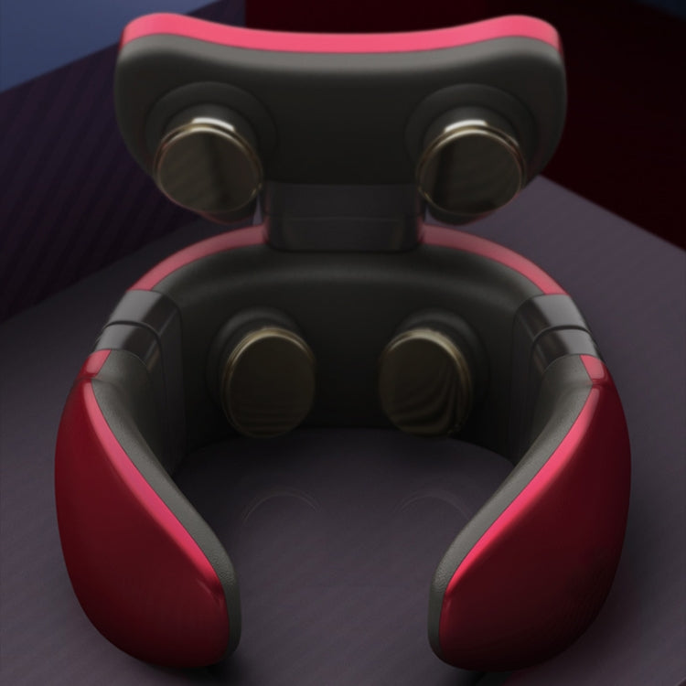 Four-head Shoulder and Neck Massager Pulse Neck Protector(Red) - free shipping - PMC TechLife - Order now!