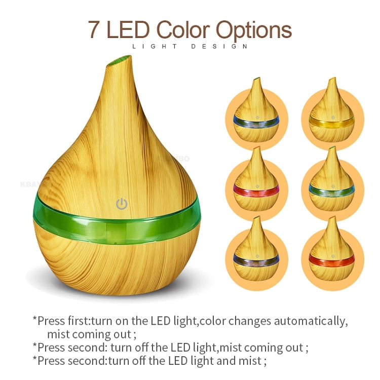 300ml USB Electric Aroma Air Diffuser Wood Ultrasonic Air Humidifier Essential Oil Aromatherapy Cool Mist Maker(Flat Mouth Deep Wood Grain) - free shipping - PMC TechLife - Order now!