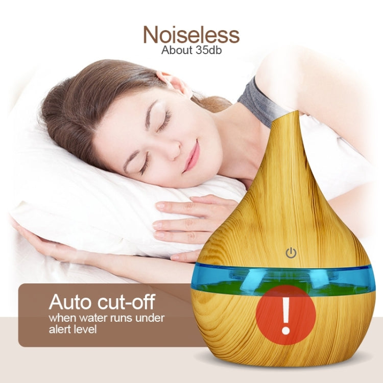 300ml USB Electric Aroma Air Diffuser Wood Ultrasonic Air Humidifier Essential Oil Aromatherapy Cool Mist Maker(Flat Mouth Light Wood Grain) - free shipping - PMC TechLife - Order now!