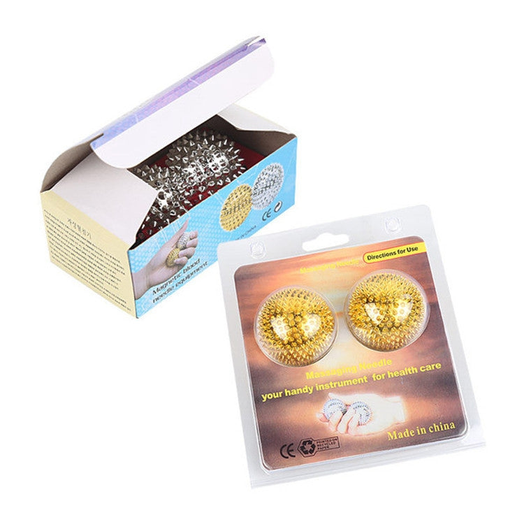 1 Pair Magnetic Massage Ball Relax Muscle Finger Plantar Pressure Massage Stab Ball, Size:5.6cm(Gold) - free shipping - PMC TechLife - Order now!