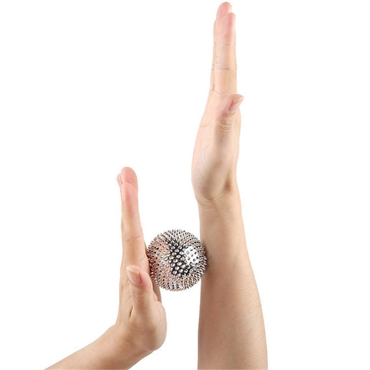 1 Pair Magnetic Massage Ball Relax Muscle Finger Plantar Pressure Massage Stab Ball, Size:5.6cm(Silver) - free shipping - PMC TechLife - Order now!