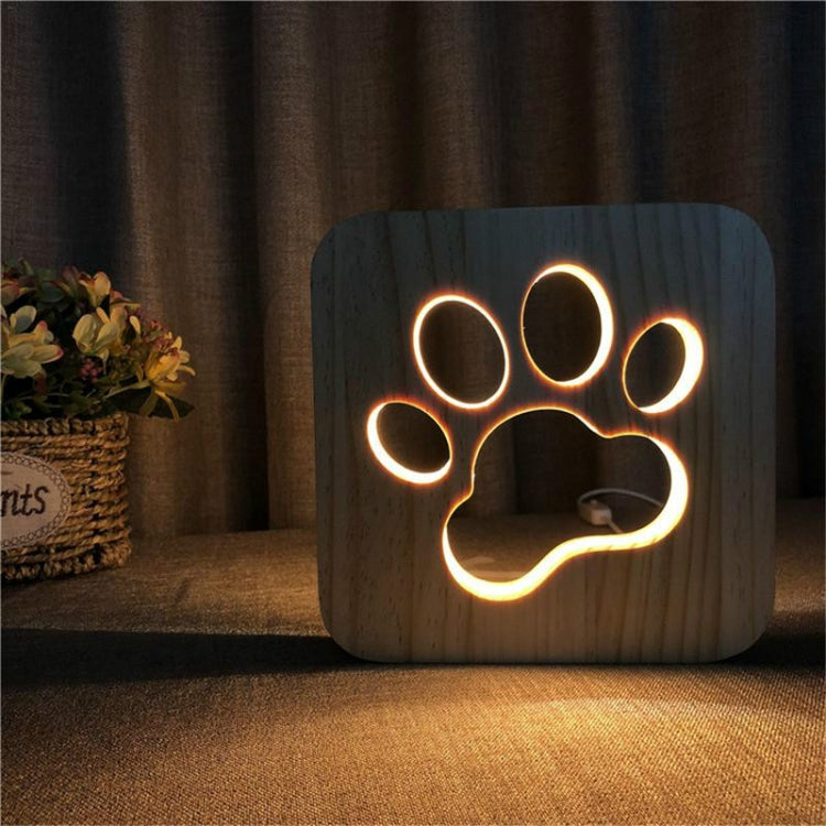 Creative Shape Wooden Night Lamp Bedroom Decoration Warm Light LED(Paw) - Novelty Lighting by PMC TechLife | Online Shopping South Africa | PMC TechLife | Buy Now Pay Later Mobicred