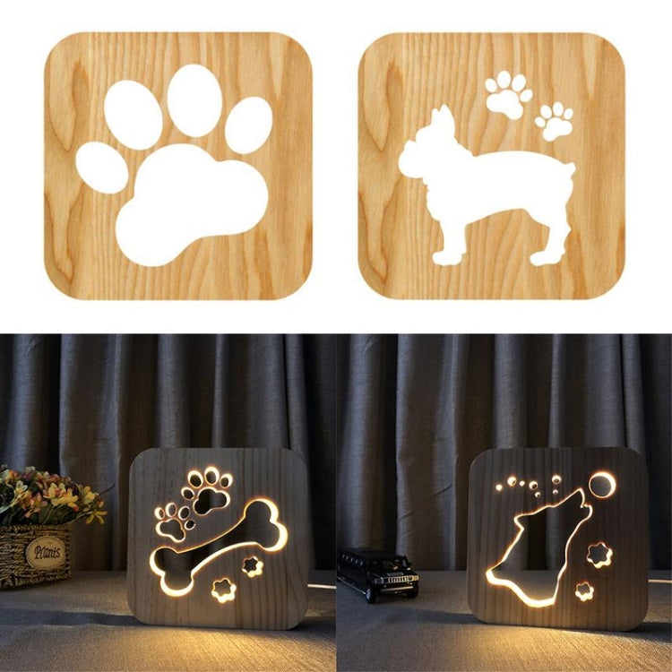 Creative Shape Wooden Night Lamp Bedroom Decoration Warm Light LED(Wolve) - Novelty Lighting by PMC TechLife | Online Shopping South Africa | PMC TechLife | Buy Now Pay Later Mobicred