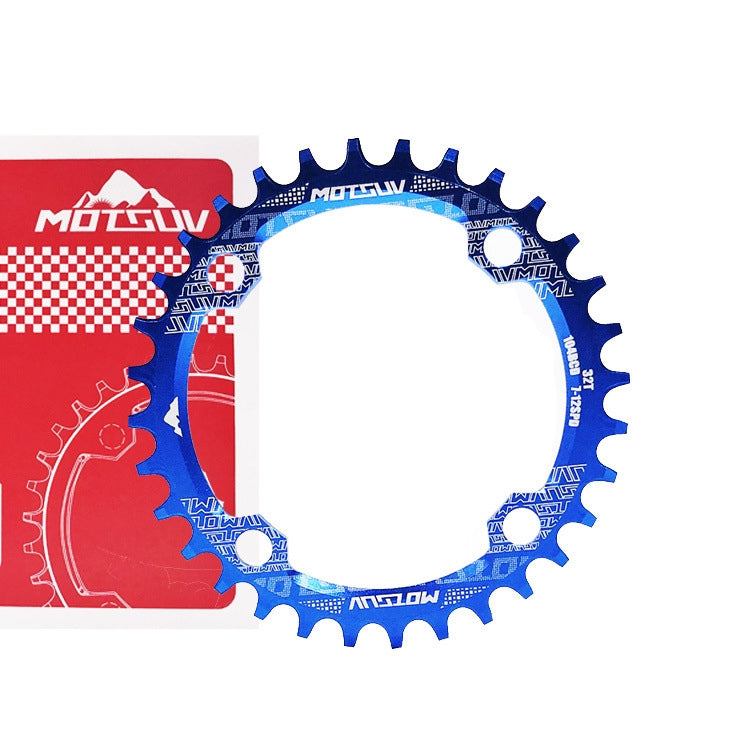 MOTSUV Narrow Wide Chainring MTB  Bicycle 104BCD Tooth Plate Parts(Blue) - Bicycle Brake Parts by MOTSUV | Online Shopping South Africa | PMC TechLife | Buy Now Pay Later Mobicred