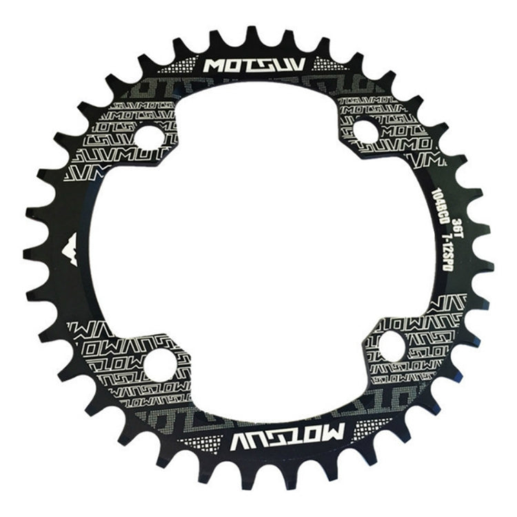 MOTSUV Narrow Wide Chainring MTB  Bicycle 104BCD Tooth Plate Parts(Black) - Bicycle Brake Parts by PMC TechLife | Online Shopping South Africa | PMC TechLife | Buy Now Pay Later Mobicred