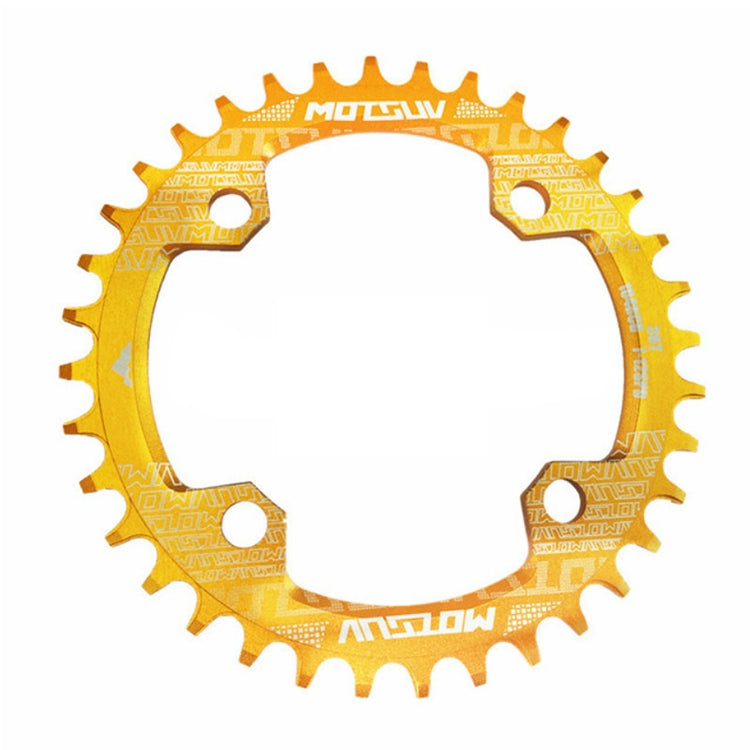 MOTSUV Narrow Wide Chainring MTB  Bicycle 104BCD Tooth Plate Parts(Yellow) - Bicycle Brake Parts by MOTSUV | Online Shopping South Africa | PMC TechLife | Buy Now Pay Later Mobicred