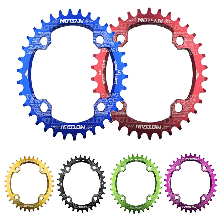 MOTSUV Narrow Wide Chainring MTB  Bicycle 104BCD Tooth Plate Parts(Red) - Bicycle Brake Parts by MOTSUV | Online Shopping South Africa | PMC TechLife | Buy Now Pay Later Mobicred