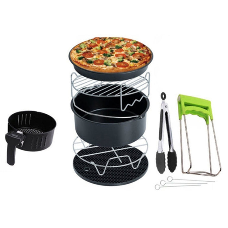 7 in 1 Air Fryer Accessories 7-piece Set for 3.5-5.8QT Type of Baking Basket Double-layer Grill(Black) - free shipping - PMC TechLife - Order now!