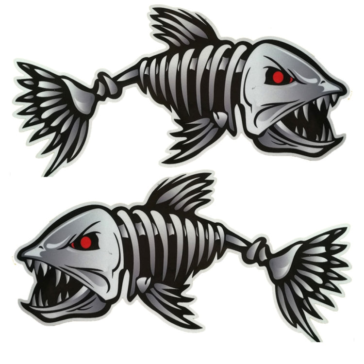 10 PCS Horror Skeleton Shark Fishing Daren Cover Scratch Reflective Waterproof Personality Body Sticker 15*6cm - Decorative Sticker by PMC Jewellery | Online Shopping South Africa | PMC Jewellery | Buy Now Pay Later Mobicred