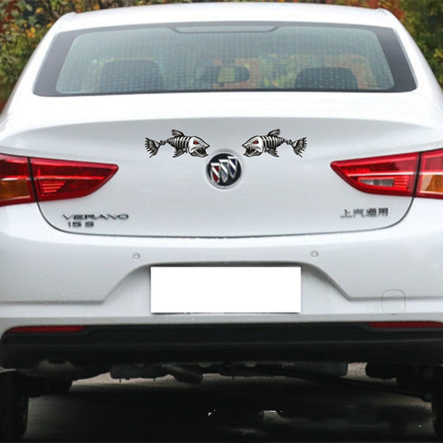 10 PCS Horror Skeleton Shark Fishing Daren Cover Scratch Reflective Waterproof Personality Body Sticker 30*15cm - Decorative Sticker by PMC TechLife | Online Shopping South Africa | PMC TechLife | Buy Now Pay Later Mobicred