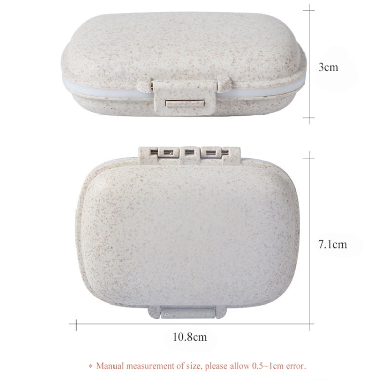 3 PCS 8-Grid Double-layer Portable Mini Straw Pill Storage Box(Wheat Beige) - free shipping - PMC TechLife - Order now!