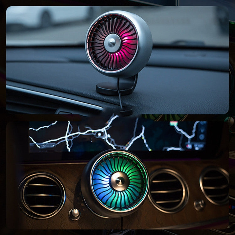 Automobile Multi-function Electric Fan Car Air Outlet USB Interface Mini Fan(Silver) - free shipping - PMC TechLife - Order now!
