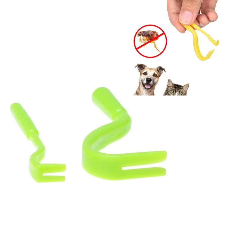 2 PCS Pet Catcher Flea Clipper Animal Deworming Pull Hard Tick Extractor Cats and Dogs Lice Scavenging Flea Hook(Green) - Flea & Tick Control by PMC TechLife | Online Shopping South Africa | PMC TechLife
