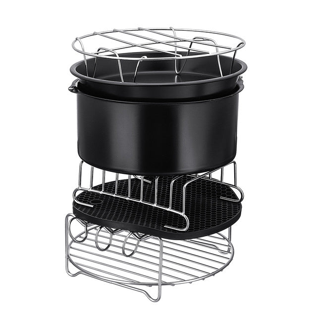 9 inch 12 in 1 Baking Grill Fryer Pan Air Fryer Accessories for 5.3QT-6.8QTup - free shipping - PMC TechLife - Order now!