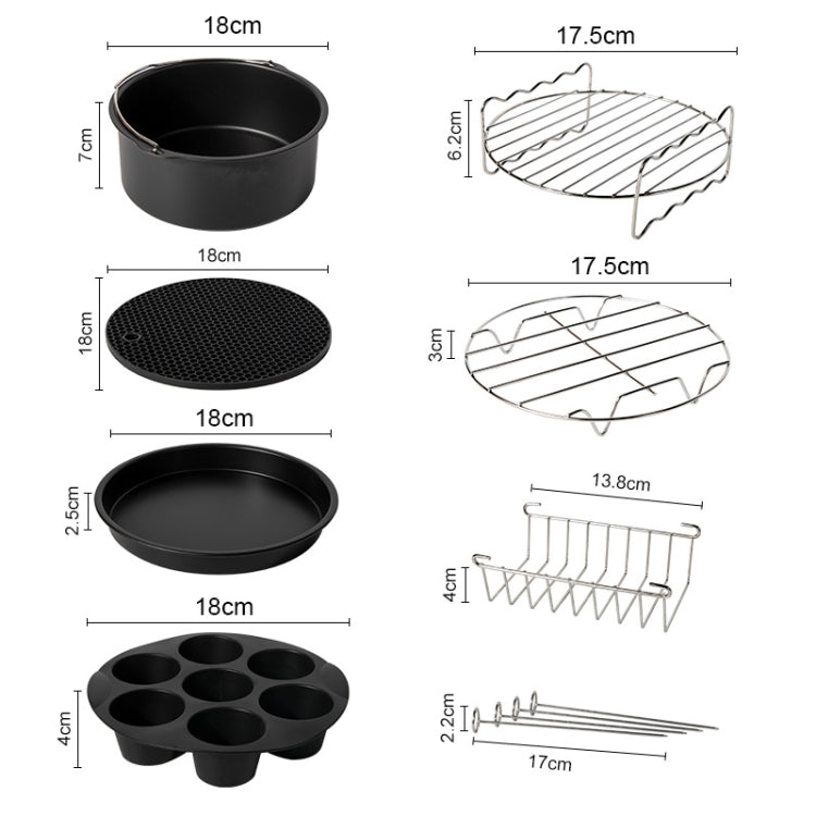 9 inch 12 in 1 Baking Grill Fryer Pan Air Fryer Accessories for 5.3QT-6.8QTup - free shipping - PMC TechLife - Order now!