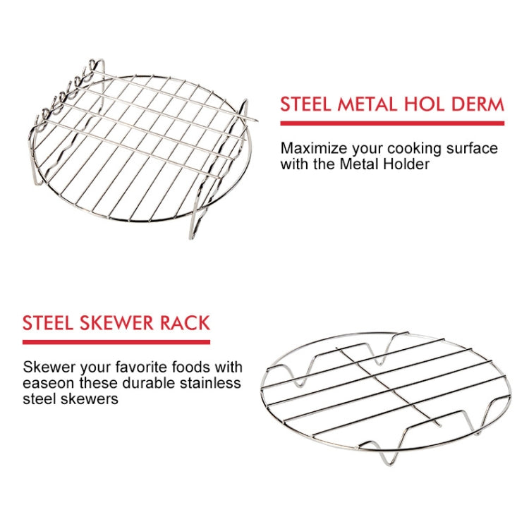 9 inch 12 in 1 Baking Grill Fryer Pan Air Fryer Accessories for 5.3QT-6.8QTup - free shipping - PMC TechLife - Order now!