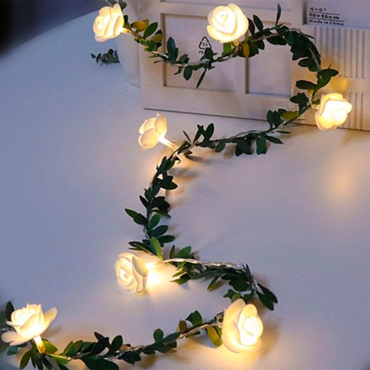 10m 100 LEDs Solar Simulation Green Leaf Rattan Rose Flower Vine LED Light String Garland Decoration - Holiday Lights by PMc TechLife | Online Shopping South Africa | PMc TechLife | Buy Now Pay Later Mobicred