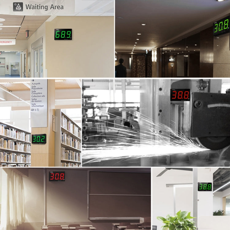 SNDWAY Wall-mounted 30~130dB Large Screen Digital Display Noise Decibel Monitoring Testers, Specification:SW525G with Storage + USB Green - free shipping - PMC Jewellery - Order now!