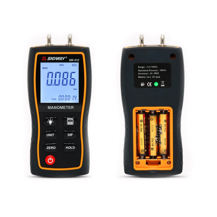 SNDWAY SW512 High Precision Digital Positive and Negative Differential Pressure Tester - free shipping - PMC Jewellery - Order now!