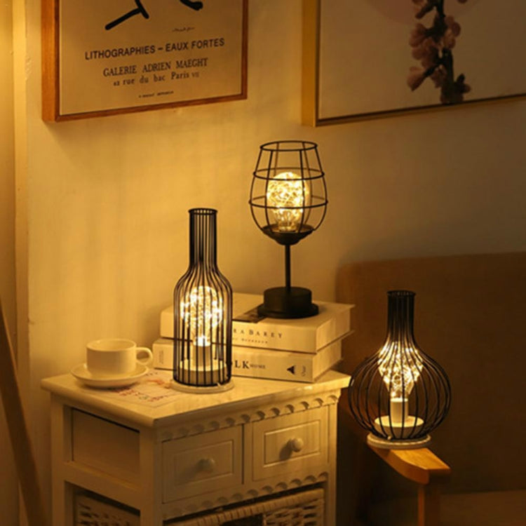 Retro Classic Iron Art LED Table Lamp Reading Lamp Night Light Bedroom Lamp Desk Lighting Home Decoration, Lampshade Style:Red Wine Glass - Night Lights by PMC TechLife | Online Shopping South Africa | PMC TechLife | Buy Now Pay Later Mobicred