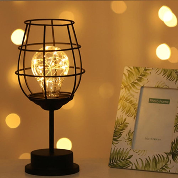 Retro Classic Iron Art LED Table Lamp Reading Lamp Night Light Bedroom Lamp Desk Lighting Home Decoration, Lampshade Style:Red Wine Bottle - Night Lights by PMC TechLife | Online Shopping South Africa | PMC TechLife | Buy Now Pay Later Mobicred