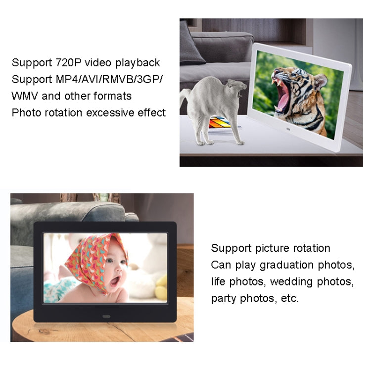 DPF-706-2.4G 7 inch Digital Photo Frame LED Wall Mounted Advertising Machine, Plug:AU Plug(White) - 1.5-7.0 inch by PMC TechLife | Online Shopping South Africa | PMC TechLife | Buy Now Pay Later Mobicred