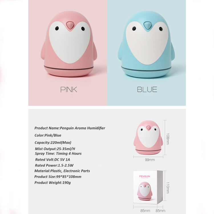 220ml Aroma Humidifier Cute Penguin USB Air Diffuser Home Office Car Mist Maker Air Purifier(Pink) - Air Purifiers & Accessories by PMC TechLife | Online Shopping South Africa | PMC TechLife | Buy Now Pay Later Mobicred