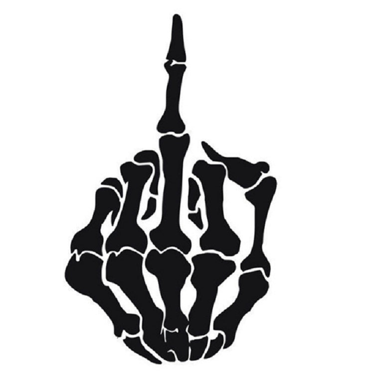 10 PCS Anti-High Beam Car Sticker Middle Finger Despise Reflective Car Sticker Bones Motorcycle Sticker(Black) - Decorative Sticker by PMC TechLife | Online Shopping South Africa | PMC TechLife | Buy Now Pay Later Mobicred