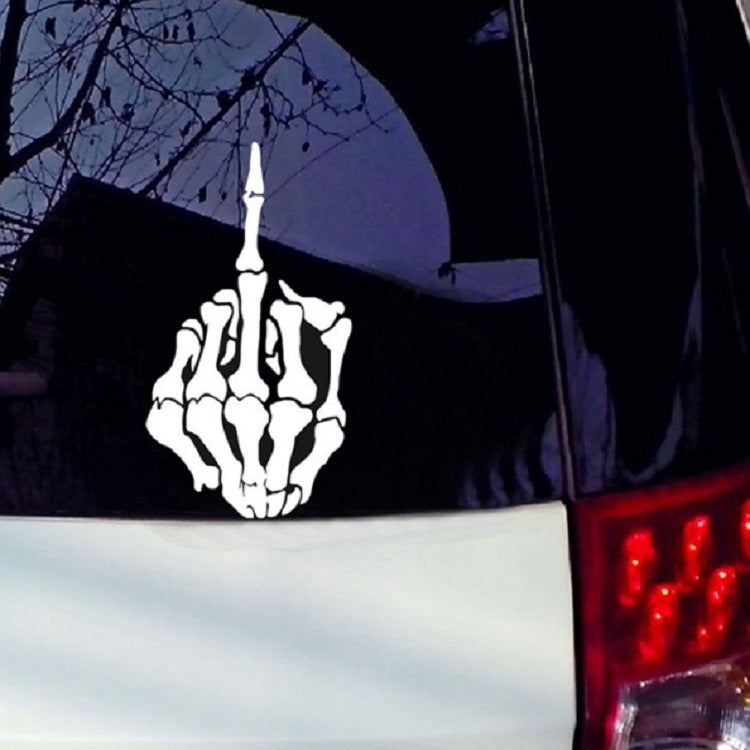 10 PCS Anti-High Beam Car Sticker Middle Finger Despise Reflective Car Sticker Bones Motorcycle Sticker(Yellow) - Decorative Sticker by PMC TechLife | Online Shopping South Africa | PMC TechLife | Buy Now Pay Later Mobicred