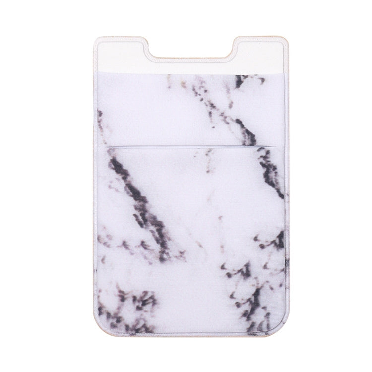 Marble Pattern Road Stretch Phone Back Plastic Card Holder Sticky Phone Clip(White) - Card & Passport Bags by PMc TechLife | Online Shopping South Africa | PMc TechLife | Buy Now Pay Later Mobicred
