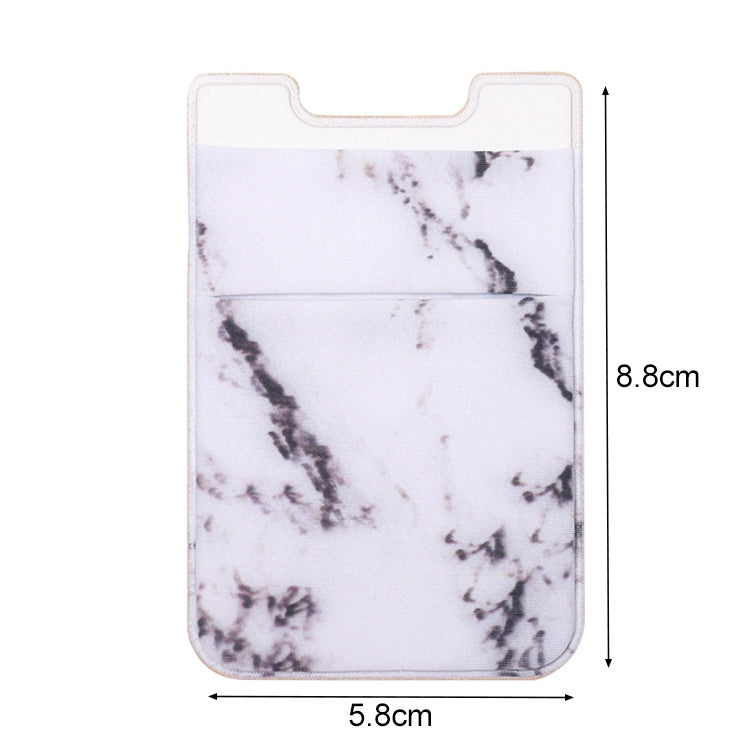Marble Pattern Road Stretch Phone Back Plastic Card Holder Sticky Phone Clip(White) - Card & Passport Bags by PMc TechLife | Online Shopping South Africa | PMc TechLife | Buy Now Pay Later Mobicred