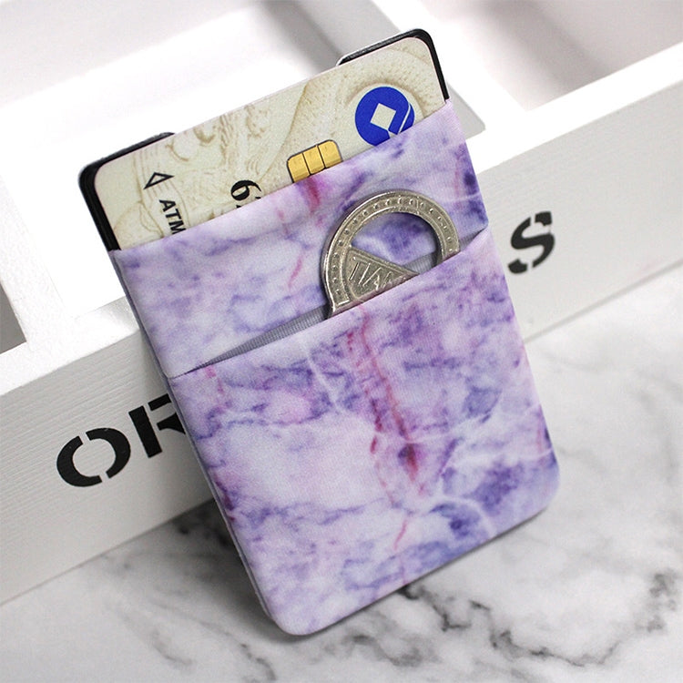 Marble Pattern Road Stretch Phone Back Plastic Card Holder Sticky Phone Clip(White) - Card & Passport Bags by PMc TechLife | Online Shopping South Africa | PMc TechLife | Buy Now Pay Later Mobicred