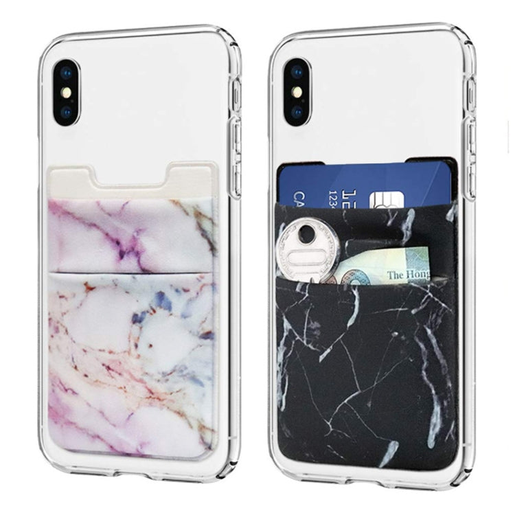 Marble Pattern Road Stretch Phone Back Plastic Card Holder Sticky Phone Clip(Pink) - Card & Passport Bags by PMc TechLife | Online Shopping South Africa | PMc TechLife | Buy Now Pay Later Mobicred