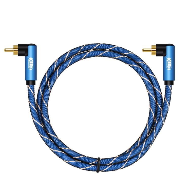 EMK Dual 90-Degree Male To Male Nylon Braided Audio Cable, Cable Length:0.5m(Blue) - Audio Optical Cables by EMK | Online Shopping South Africa | PMC TechLife | Buy Now Pay Later Mobicred