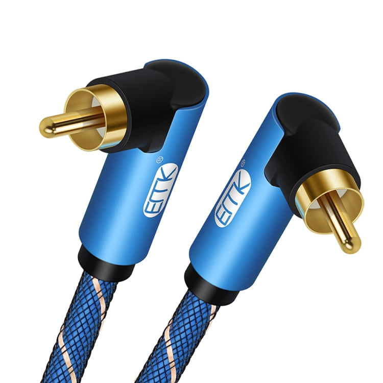 EMK Dual 90-Degree Male To Male Nylon Braided Audio Cable, Cable Length:0.5m(Blue) - Audio Optical Cables by EMK | Online Shopping South Africa | PMC TechLife | Buy Now Pay Later Mobicred