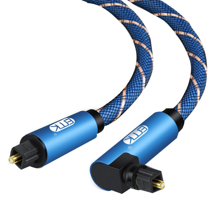 EMK 90 Degree Swivel Adjustable Right Angled 360 Degrees Rotatable Plug Nylon Woven Mesh Optical Audio Cable, Cable Length:1m(Blue) - Audio Optical Cables by EMK | Online Shopping South Africa | PMC TechLife | Buy Now Pay Later Mobicred