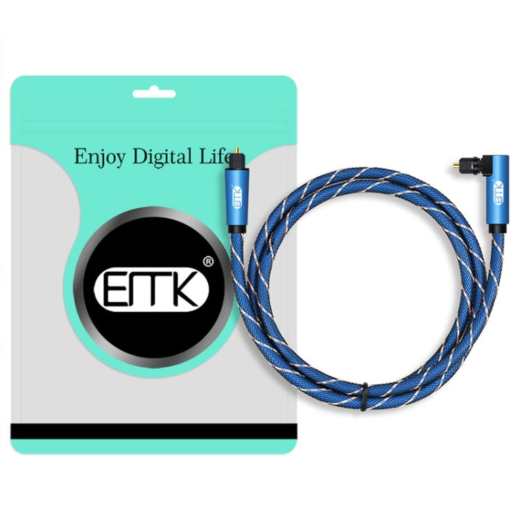 EMK 90 Degree Swivel Adjustable Right Angled 360 Degrees Rotatable Plug Nylon Woven Mesh Optical Audio Cable, Cable Length:1m(Blue) - Audio Optical Cables by EMK | Online Shopping South Africa | PMC TechLife | Buy Now Pay Later Mobicred