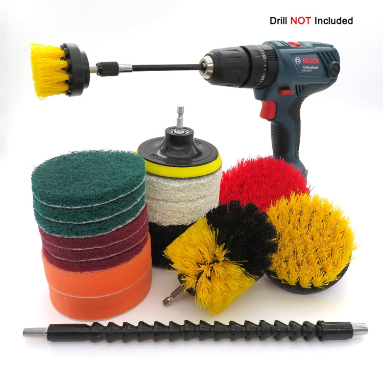 19 in 1 Household Nylon Hexagonal Electric Drill Brush Pads Scouring Sanding Disc Pad Kits - Sponges, Cloths & Brushes by PMC TechLife | Online Shopping South Africa | PMC TechLife | Buy Now Pay Later Mobicred