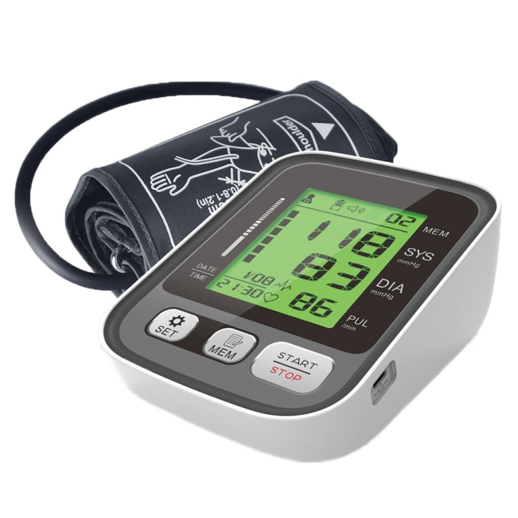 JZ-256A Tri-Color Backlight Automatic Upper Arm Sphygmomanometer Home Electronic Sphygmomanometer, Size:22-42cm(No Voice Broadcast) - free shipping - PMC TechLife - Order now!