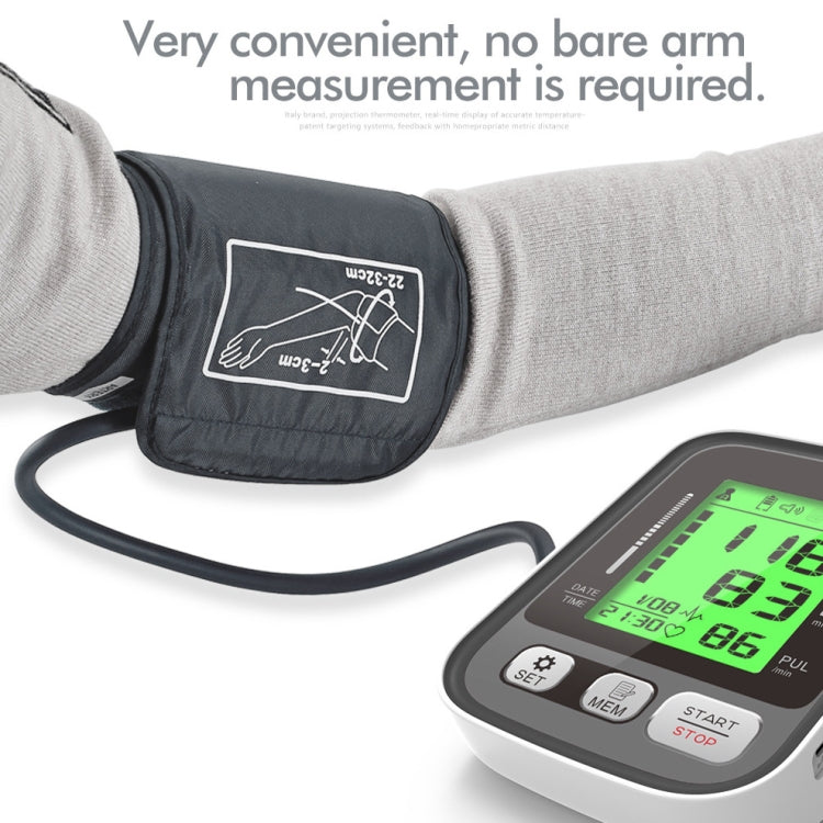 JZ-256A Tri-Color Backlight Automatic Upper Arm Sphygmomanometer Home Electronic Sphygmomanometer, Size:22-42cm(No Voice Broadcast) - free shipping - PMC TechLife - Order now!