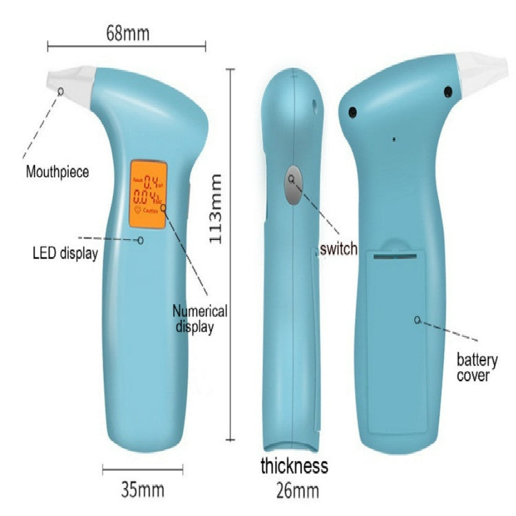 Kewesi Portable Blowing Alcohol Tester(KWS-712T Black) - Breath Alcohol Tester by PMC TechLife | Online Shopping South Africa | PMC TechLife | Buy Now Pay Later Mobicred