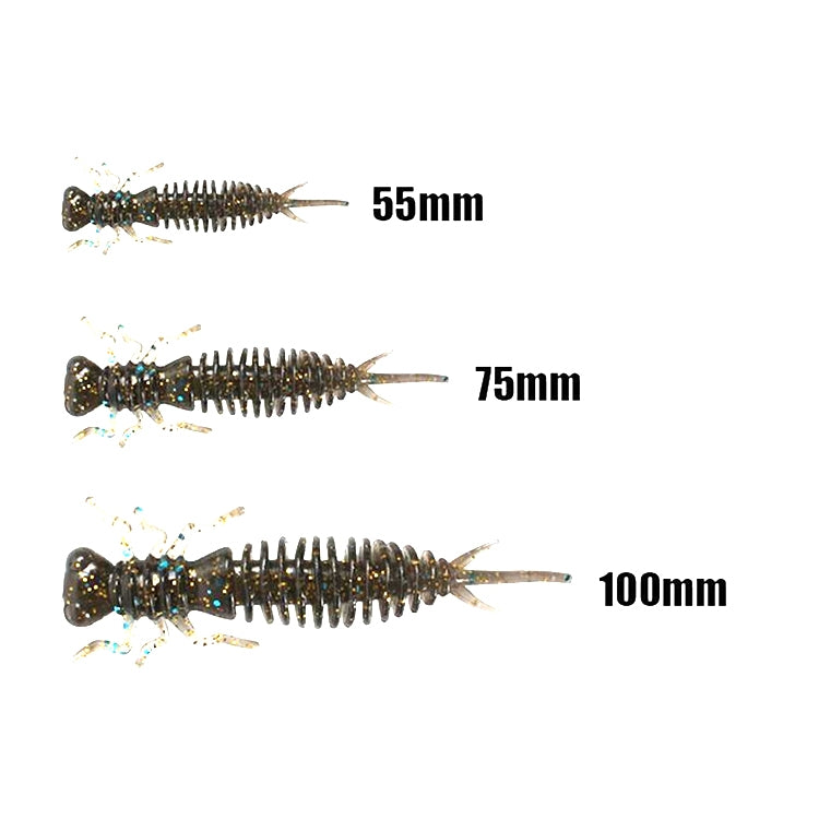 15 PCS 8-color Larvae Silicone Soft Bait Lure Bait, Size:75MM(Blue) - Fishing Lures by PMC TechLife | Online Shopping South Africa | PMC TechLife