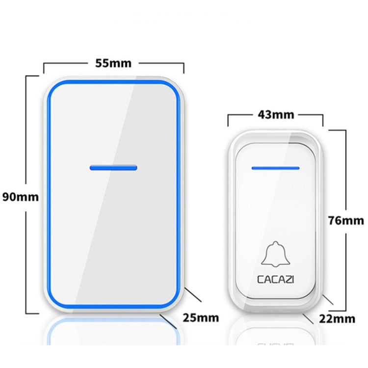 CACAZI A68-2 One to Two Wireless Remote Control Electronic Doorbell Home Smart Digital Wireless Doorbell, Style:US Plug(White) - free shipping - PMC TechLife - Order now!