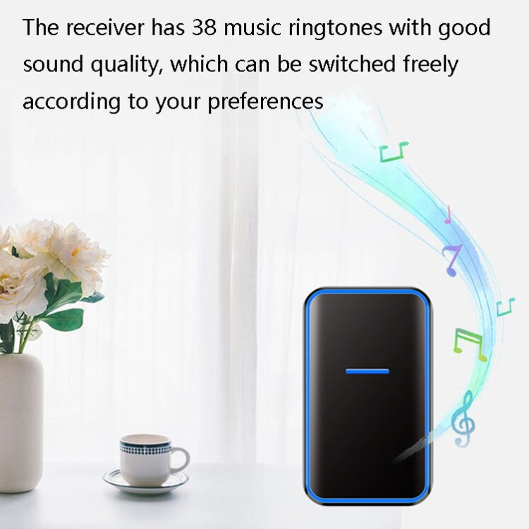 CACAZI A68-2 One to Two Wireless Remote Control Electronic Doorbell Home Smart Digital Wireless Doorbell, Style:UK Plug(White) - Wireless Doorbell by CACAZI | Online Shopping South Africa | PMC TechLife | Buy Now Pay Later Mobicred