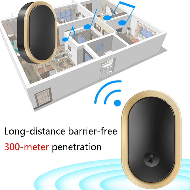 CACAZI A99 Home Smart Remote Control Doorbell Elderly Pager, Style:US Plug(Golden) - Wireless Doorbell by CACAZI | Online Shopping South Africa | PMC TechLife | Buy Now Pay Later Mobicred