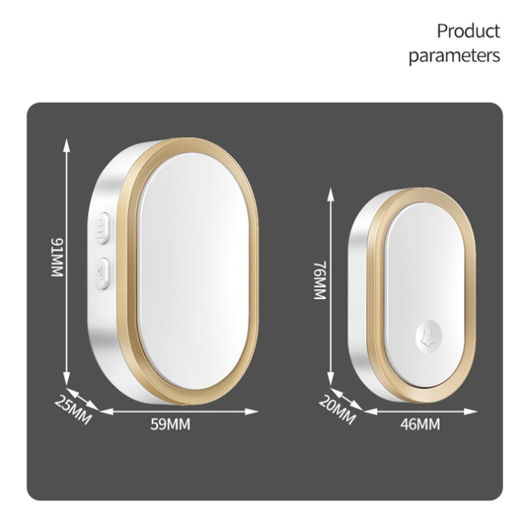CACAZI A99 Home Smart Remote Control Doorbell Elderly Pager, Style:UK Plug(Golden) - Wireless Doorbell by CACAZI | Online Shopping South Africa | PMC TechLife