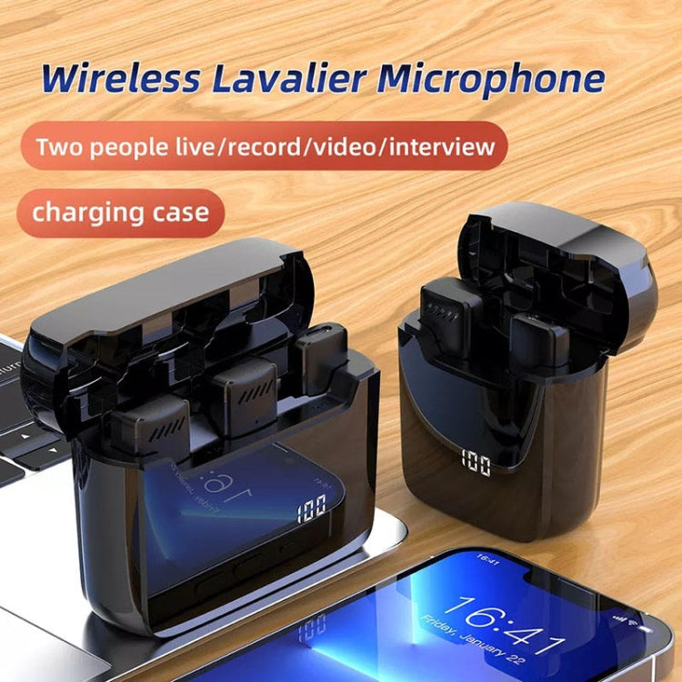 S13 Dual Microphone 8 Pin Interface Wireless Lavalier Noise Canceling Microphone with Charging Case - Microphone by PMC TechLife | Online Shopping South Africa | PMC TechLife | Buy Now Pay Later Mobicred